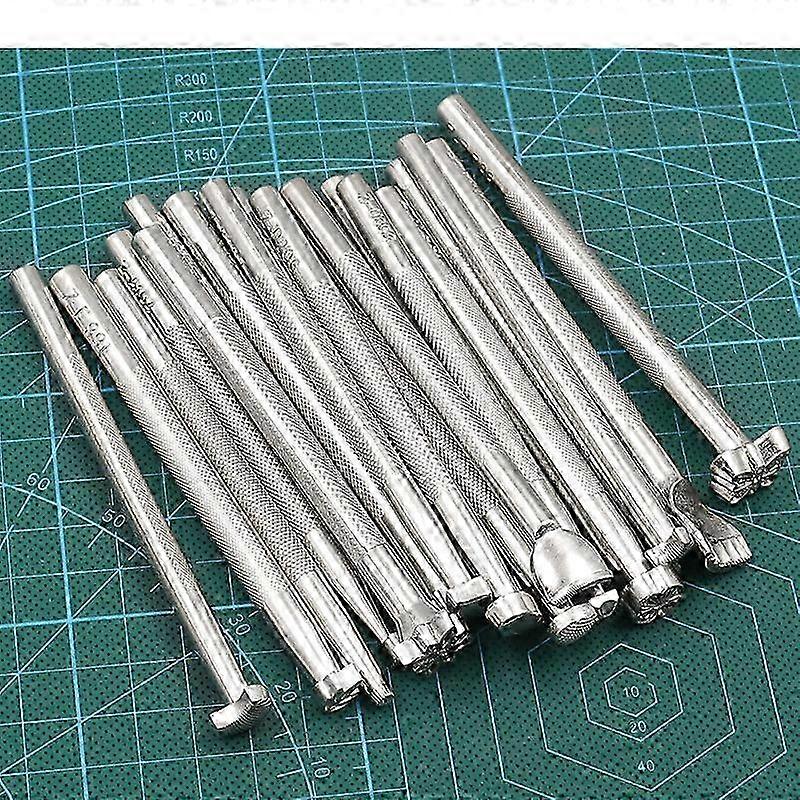 20pcs Leather Stamping Tools Set Different Shape Pressing Punch Set Leather Craft Tool