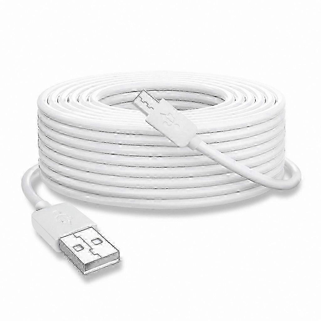 Heavy-Duty Micro USB Cable for CCTV Cameras - Long Length, Durable Build, Enhanced Charging with Voltage Boost Functionality