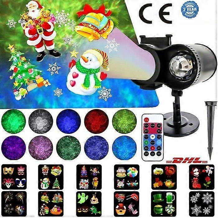 Christmas Laser Projector 6 Parties in 1 - ALED LIGHT - LED Moving Patterns - Waterproof Water Wave