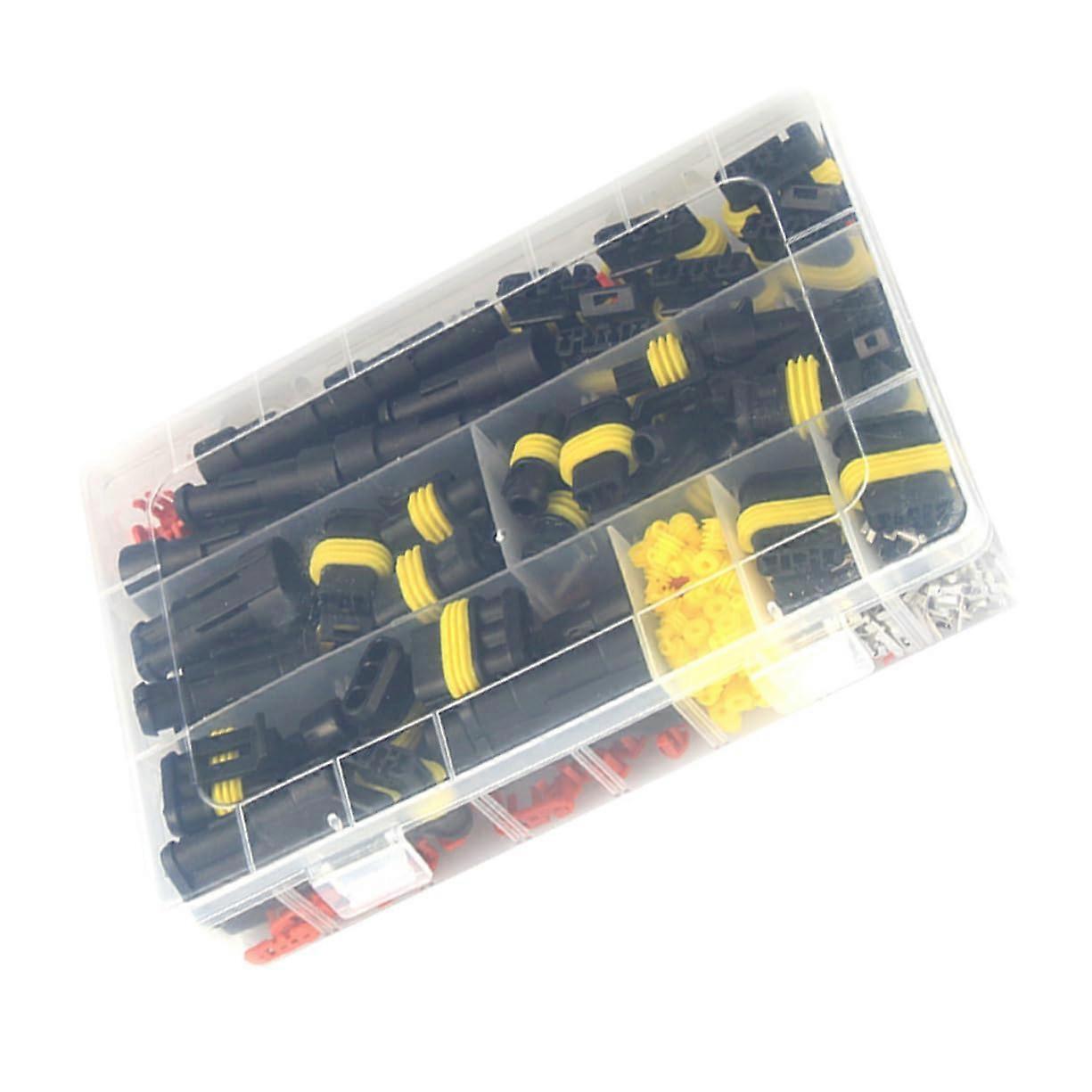 HID Connector Kit for Xenon Lamp Harness, Car Wire Connectors, Durable Plastic Storage Box for DIY Auto