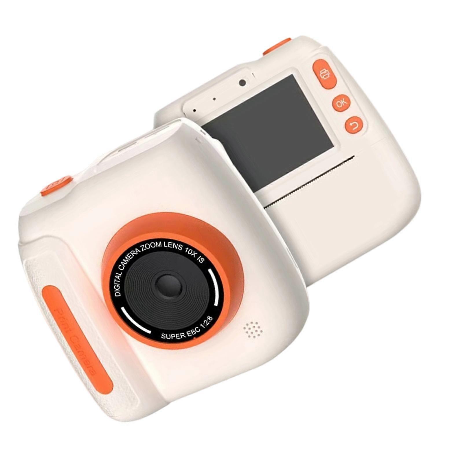 Print Kids Camera with 64GB Memory Card Double Lens Video Recording Zoom Function  White