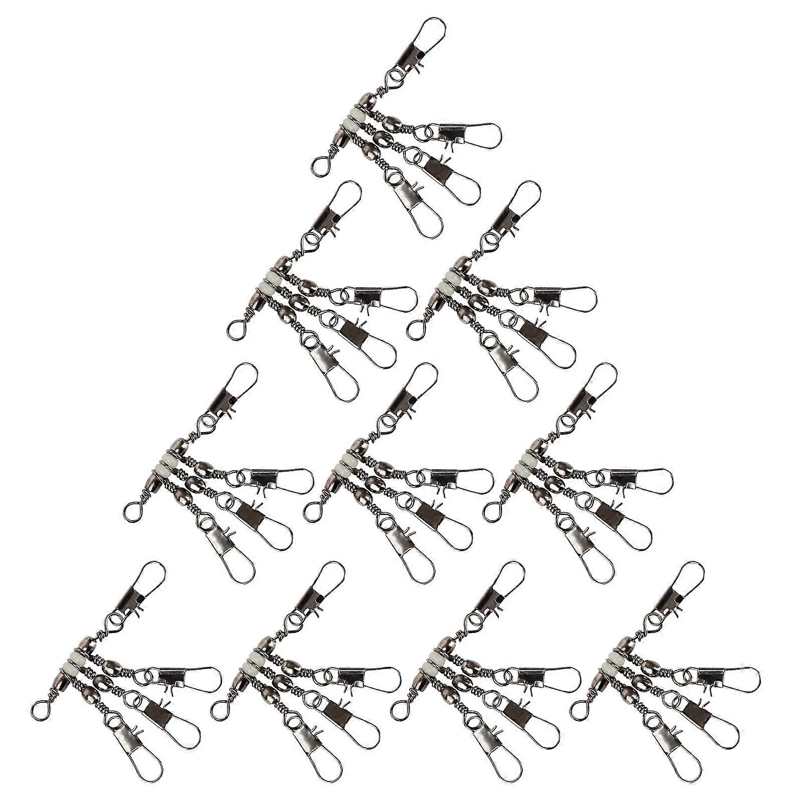 B Styles 3 Split Fishing Swivels Brasses Steel Construction for Artificial Lures Leaders Line Connection Multicolor