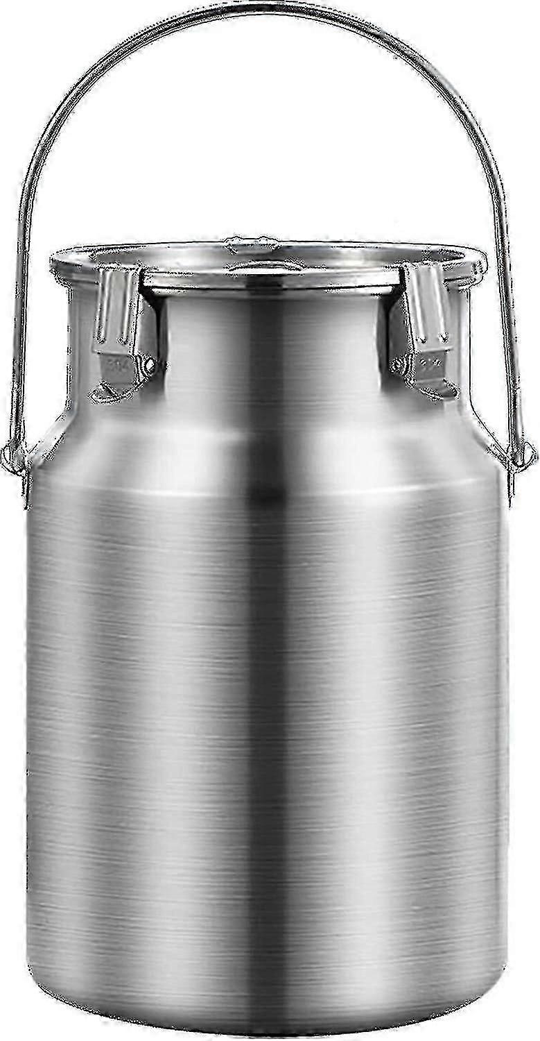 3L 304 Stainless Steel Milk Can Tote Jug With Sealed Lid And Single Handle Heavy Duty For Liquid And Solid Storage