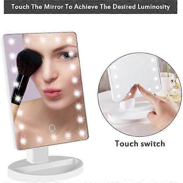 Makeup mirror, 10x detail mirror, 22 lights, portable and can hold items