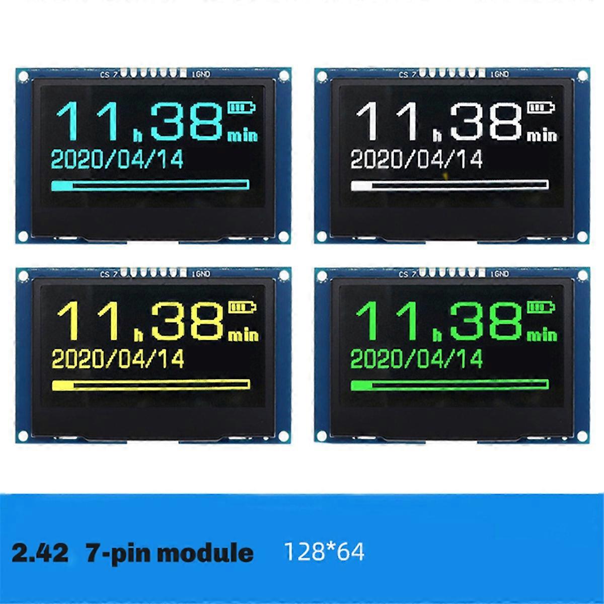 2.42Inch OLED Display Module 128x64, SSD1309 SPI I2C Serial Interface, High Definition LCD Screen Green
