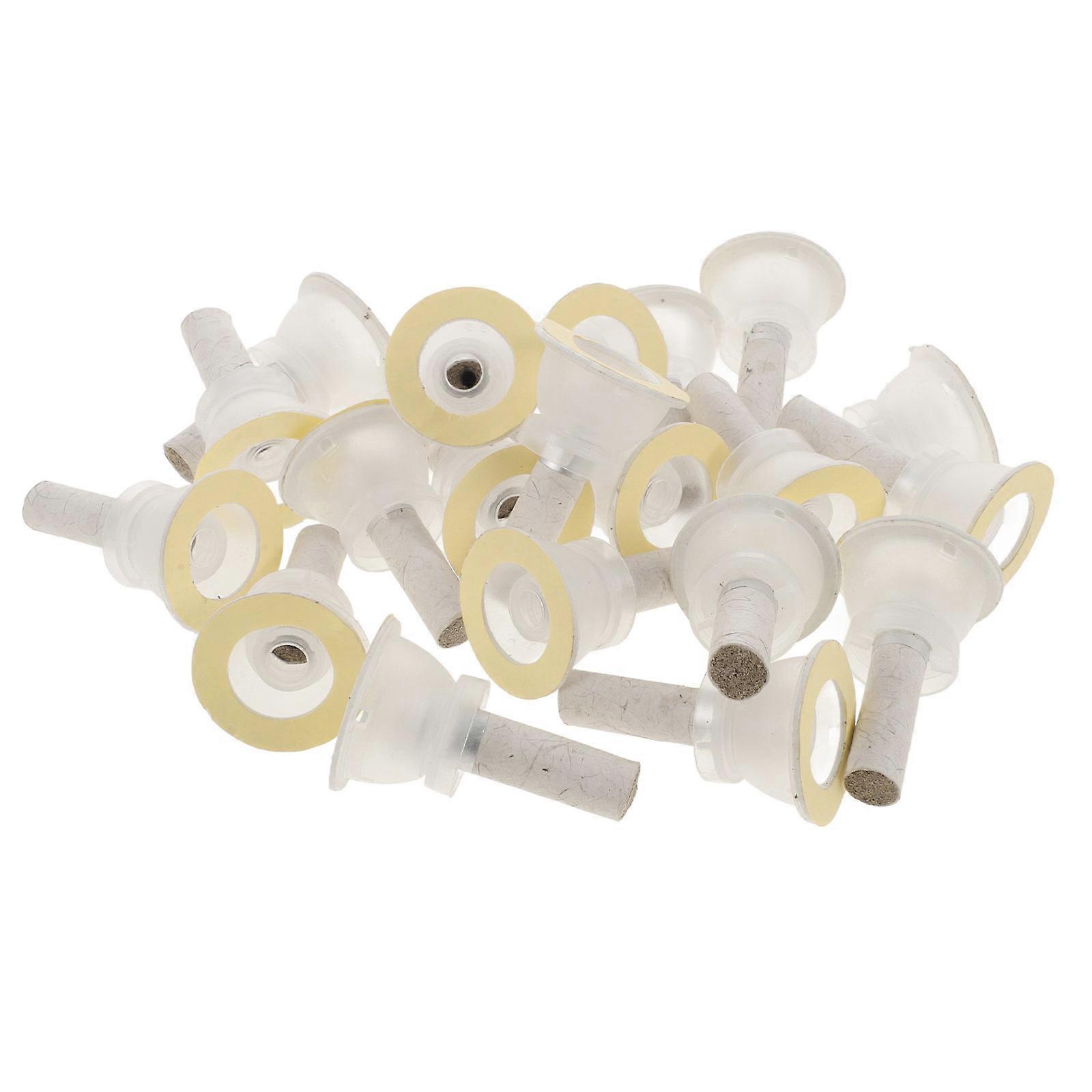 Moxibustion Accessory Moxa Sticks with Base for Personal Care White Cylinder Temperature Control 20Pcs