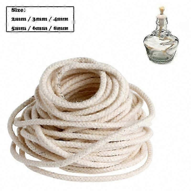 5m Long Round Cotton Wick for Kerosene Alcohol Lamp Torch Oil Wine Burner Accessory