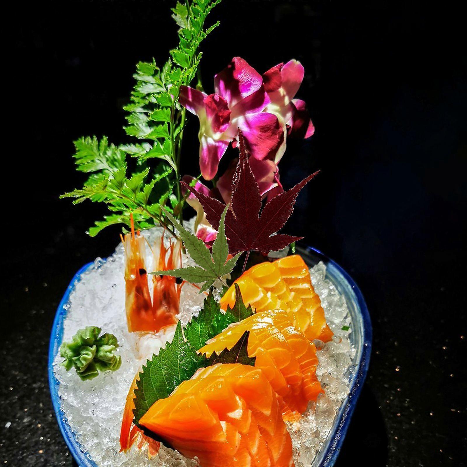 30pcs Sushi Maple Leaf Sushi Dish Decorative Maple Leaves Sashimi Decor Leaf