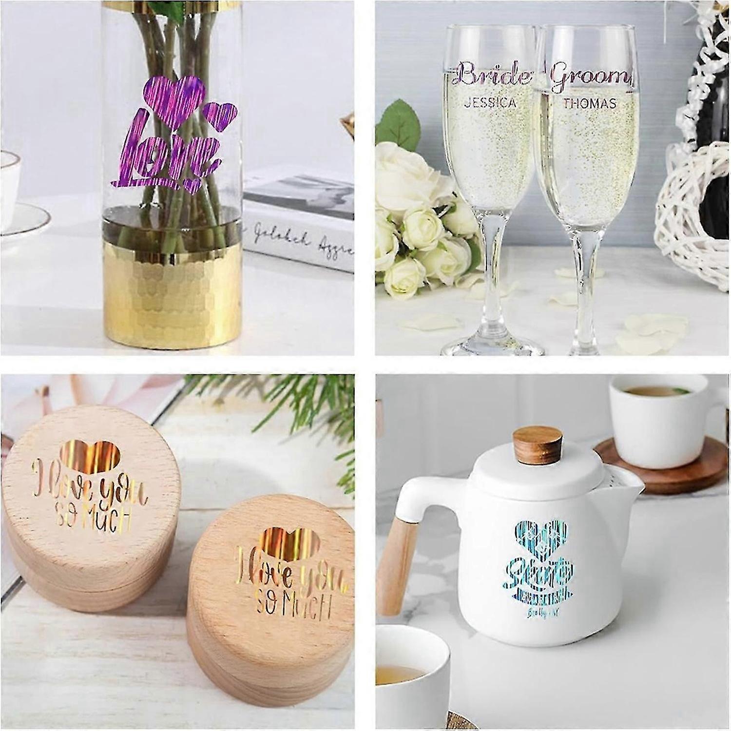 Brushed Holographic , 6 Color Adhesive Vinyl Sheets