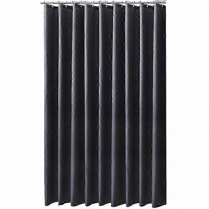 Waterproof Polyester Shower Curtain with 12 Hooks - Mold Resistant Fabric for Bathtub or Bathroom Use - Dark Gray