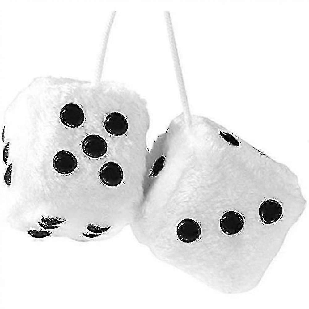 1 Pair Plush Dice Of Retro Square Mirror Hanging Couple With Dots For Car Interior Ornament Decoration GRJ 2025