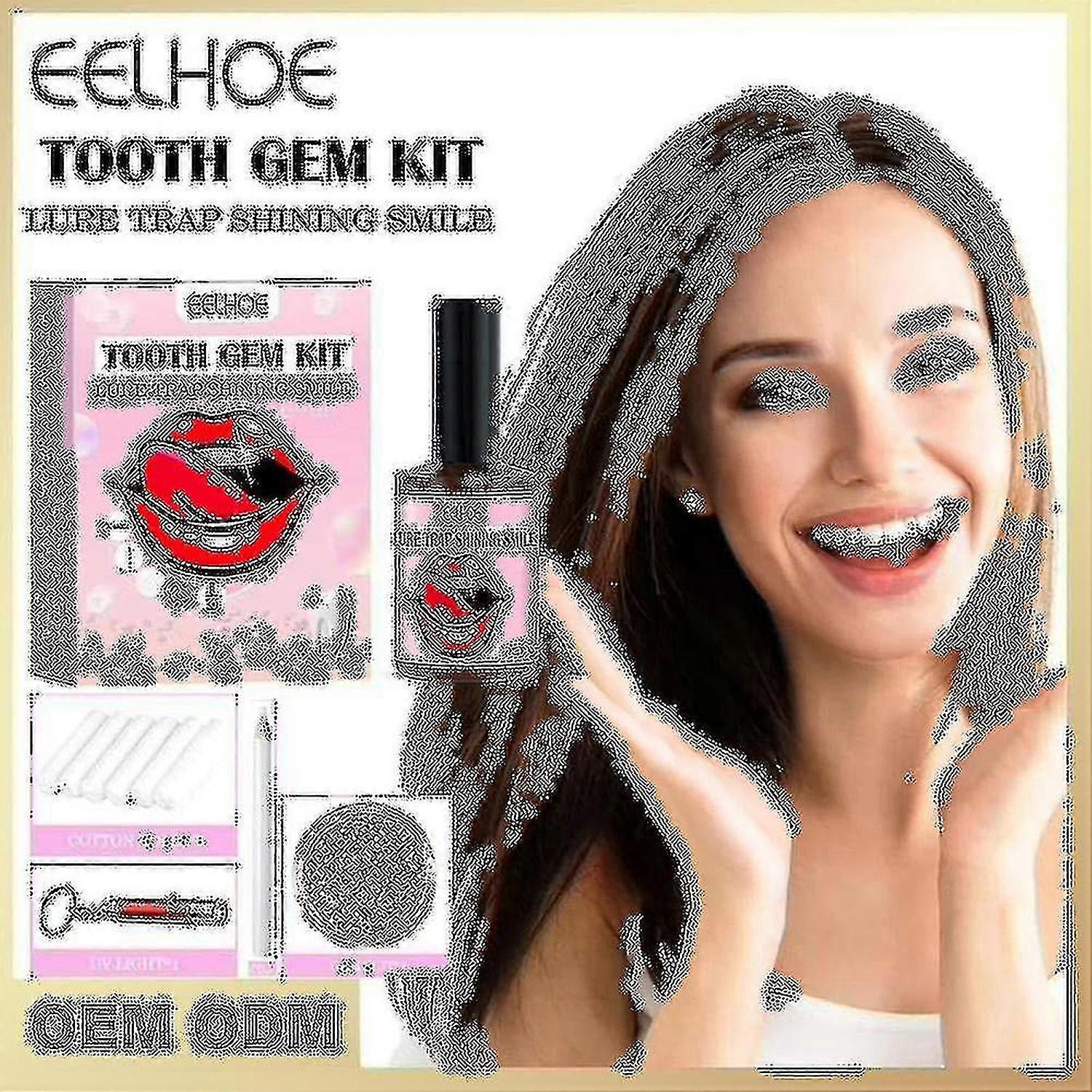 Tooth Crystal Set With Curing Lamp And Glue, 20 Piece Crystal Jewelry Starter Set