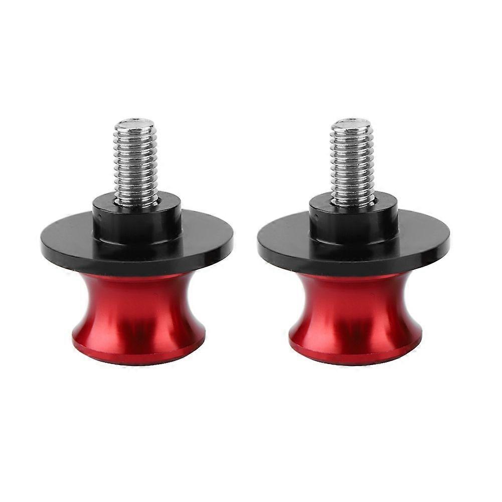 2pcs 6mm Motorcycle CNC Rear Stand Swing Arm Spool Sliders Stand Swingarm Bobbins (Red)