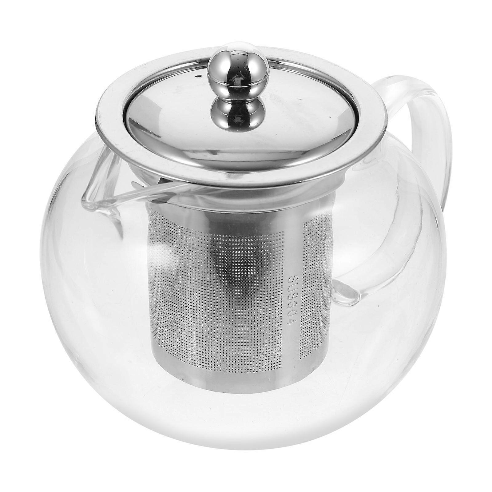 Household Glass Teapot Stainless Steel Brewer for Tea Brewing 1Pcs