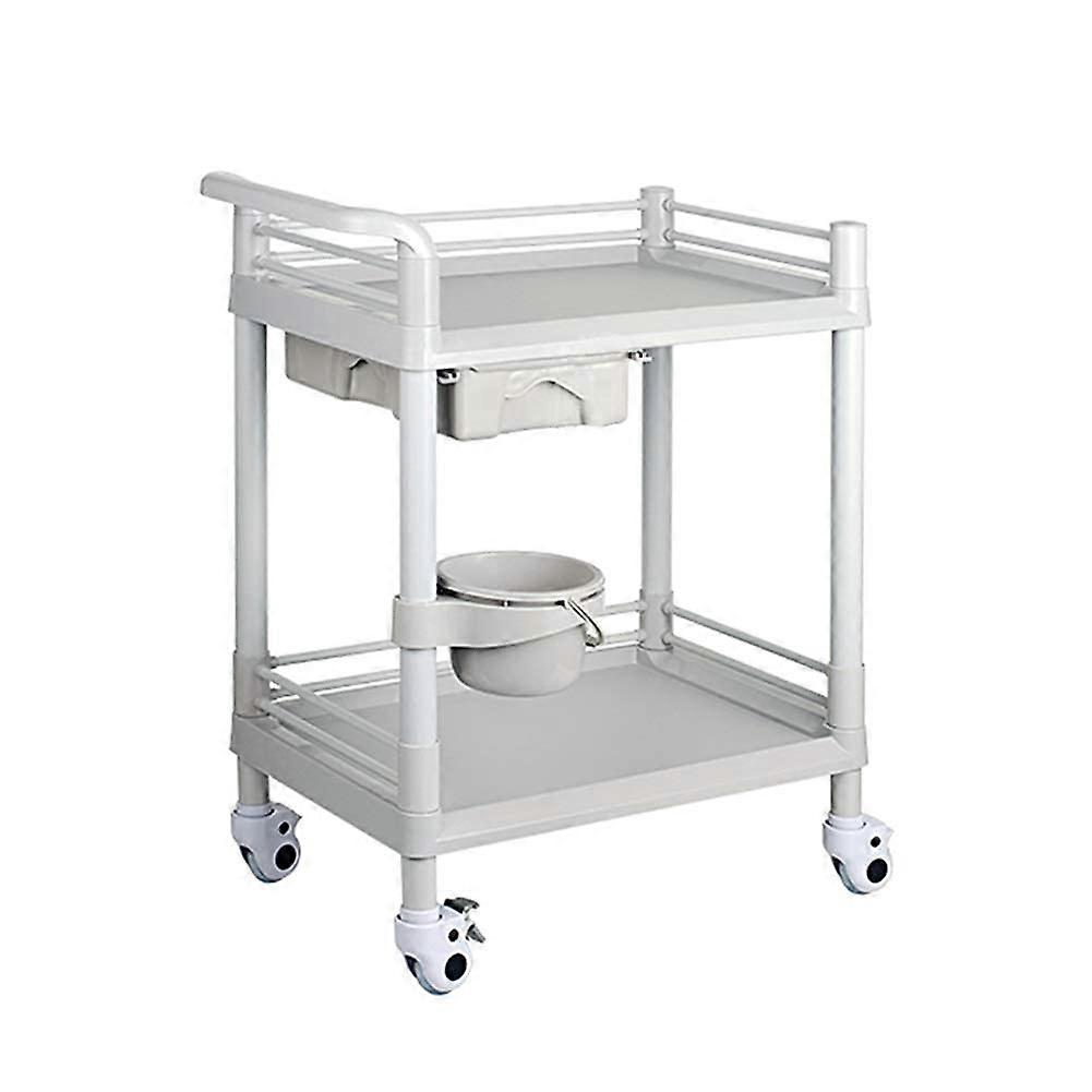 Trucks Kitchen Storage Trolley ABS Cart Utility Service Trolley With Drawer Handles Dirt Bucket Beauty Salon Cart