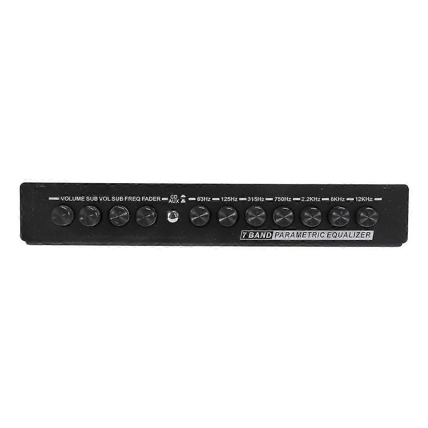 7-Band Car Audio Equalizer, with CD/AUX Input Select Switch,Black