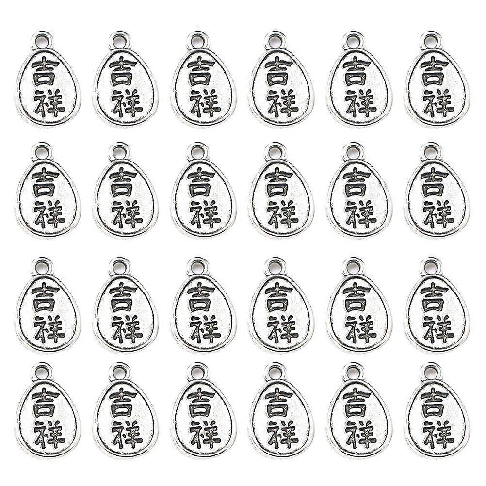 Alloy Letters Pendants Retro Charms for Jewelry Making 50Pcs Antique Silver