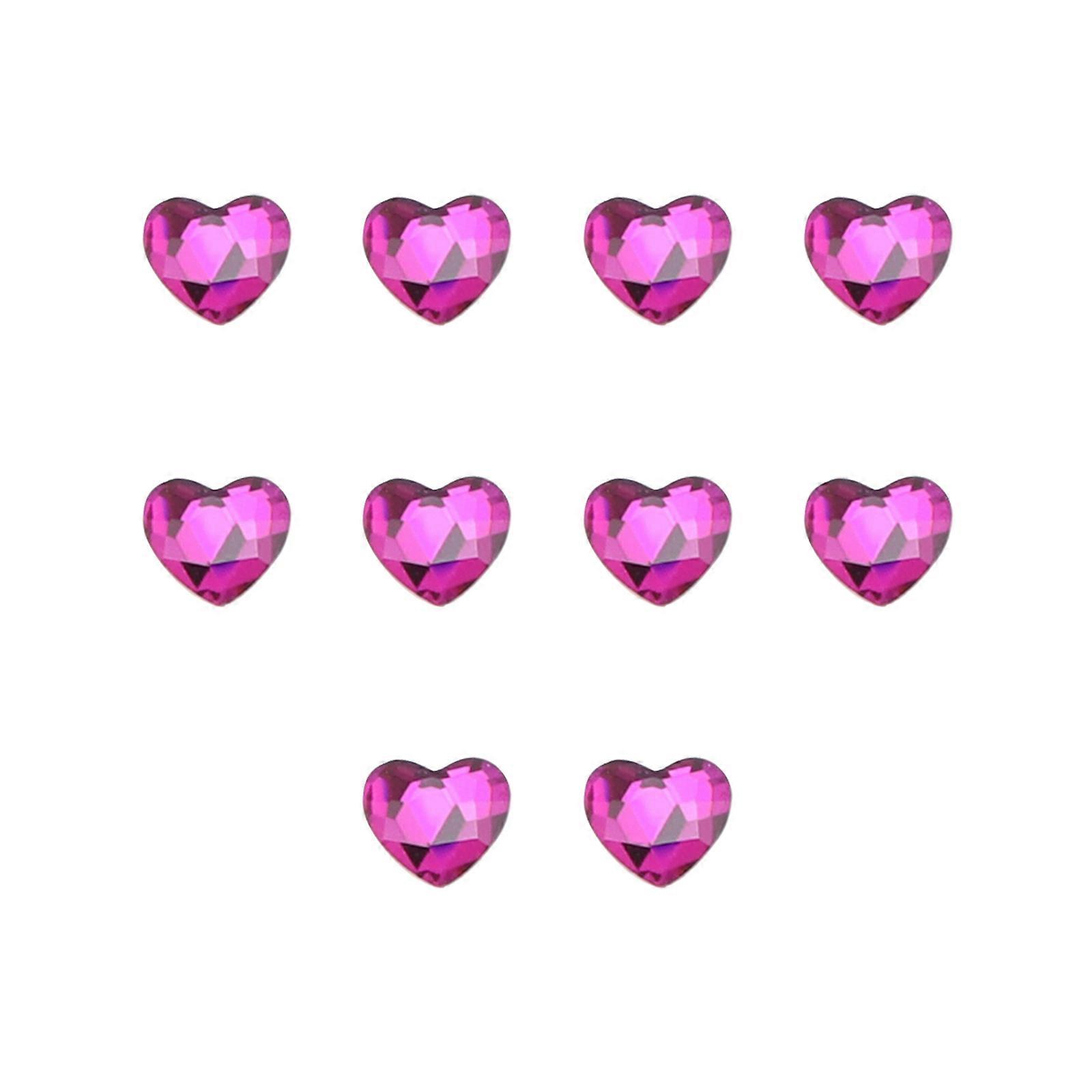 Peach Heart Shaped Teeth Crystals for Manicure Diamond Accessories 10Pcs
