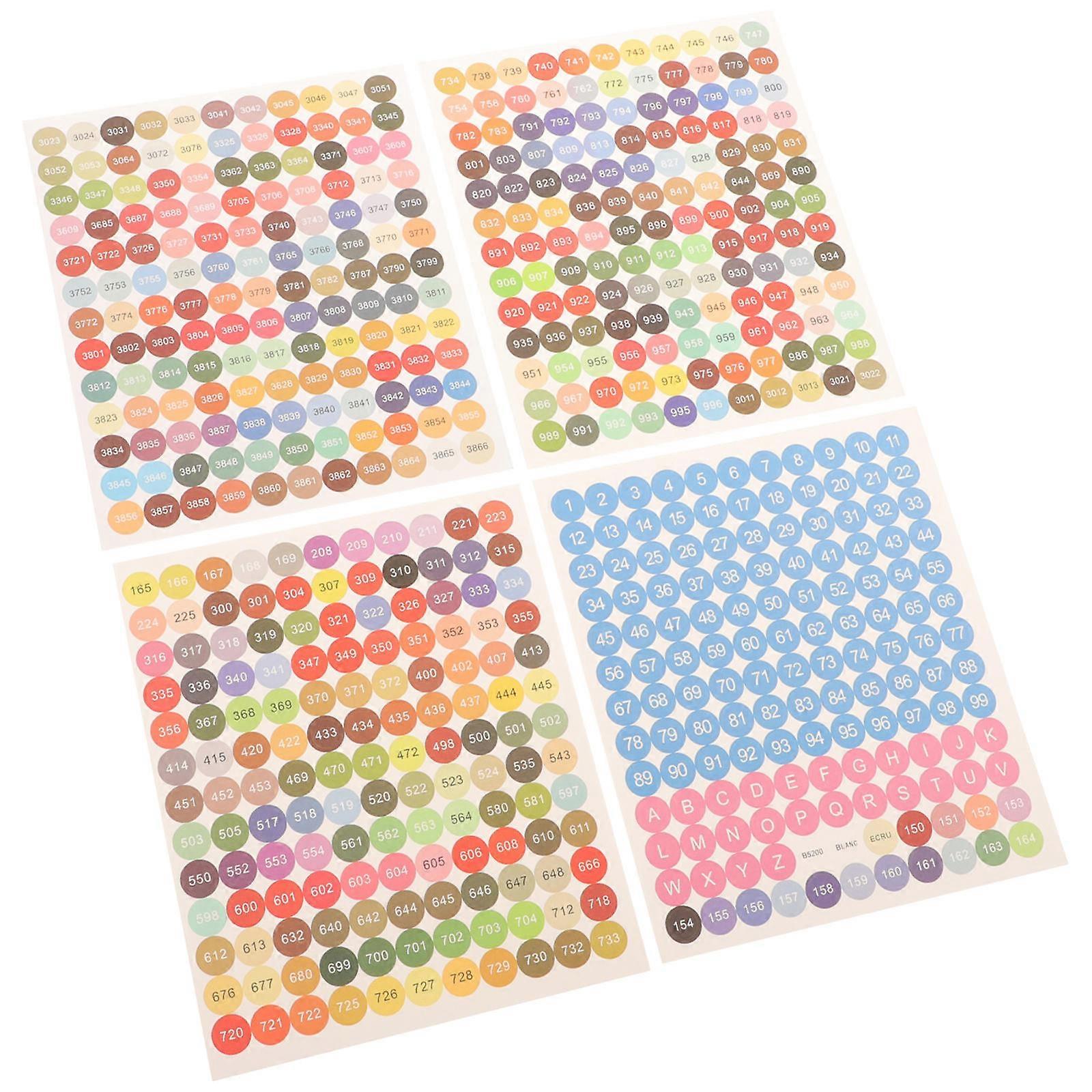 Diamond Arts Number Sticker Round Color Sticker for DIY Crafts 1Set