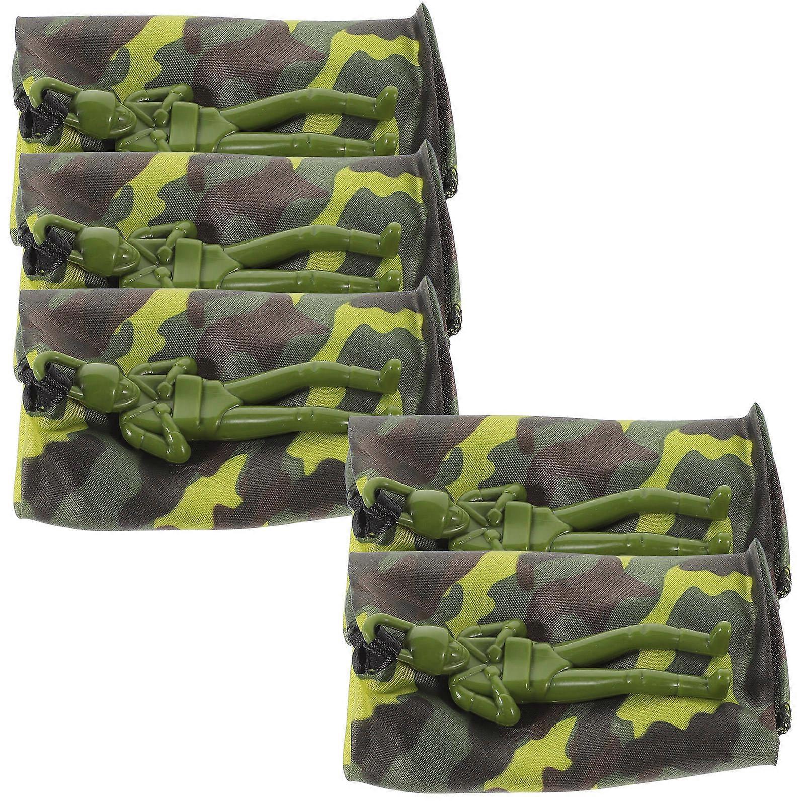 Parachute Toys 8Pcs Cloth Camouflage Kids Outdoor Play Enhances Operational Skill 35X55CM