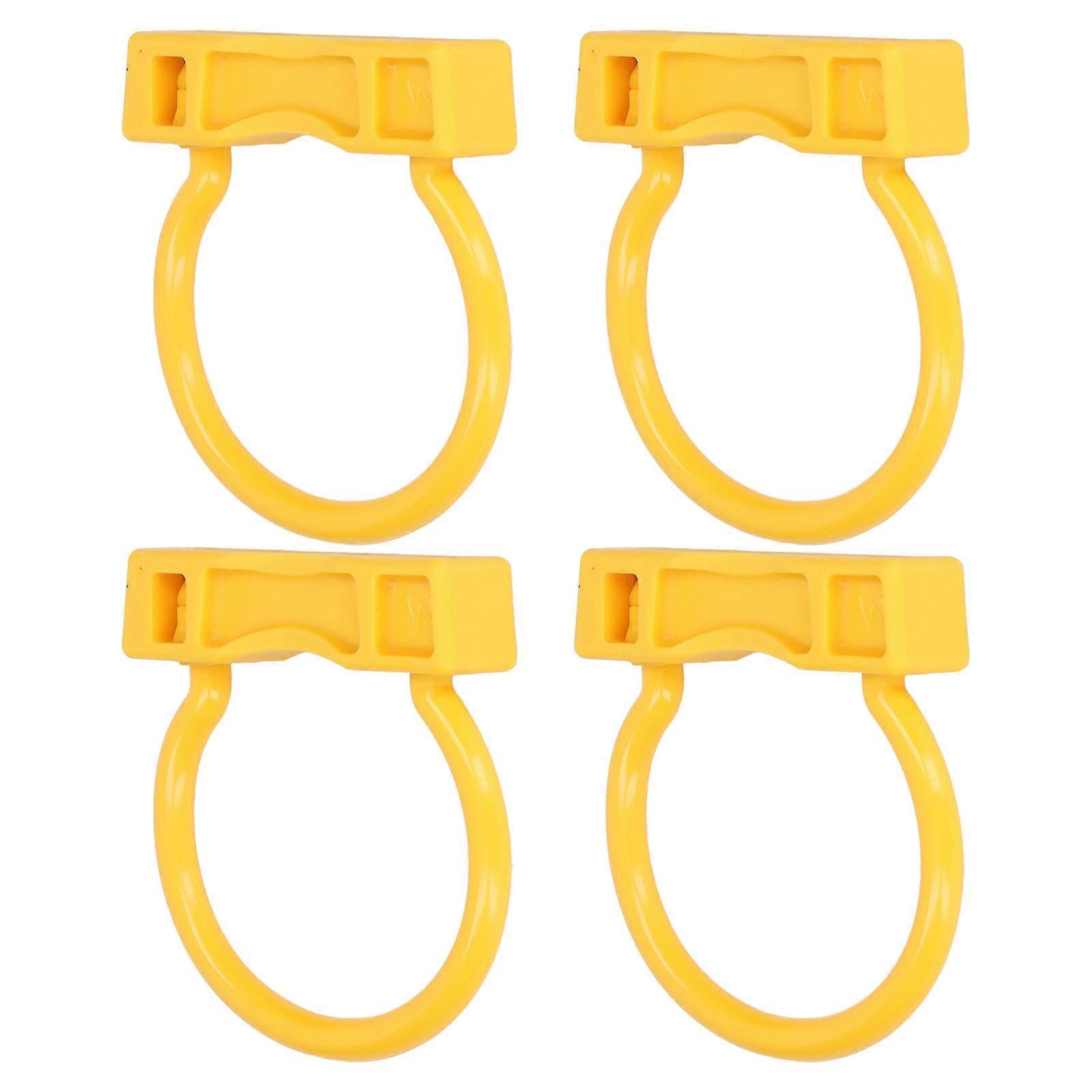 4pcs Yellow Nylon Bull Nose Rings High Elasticity for Cattle M