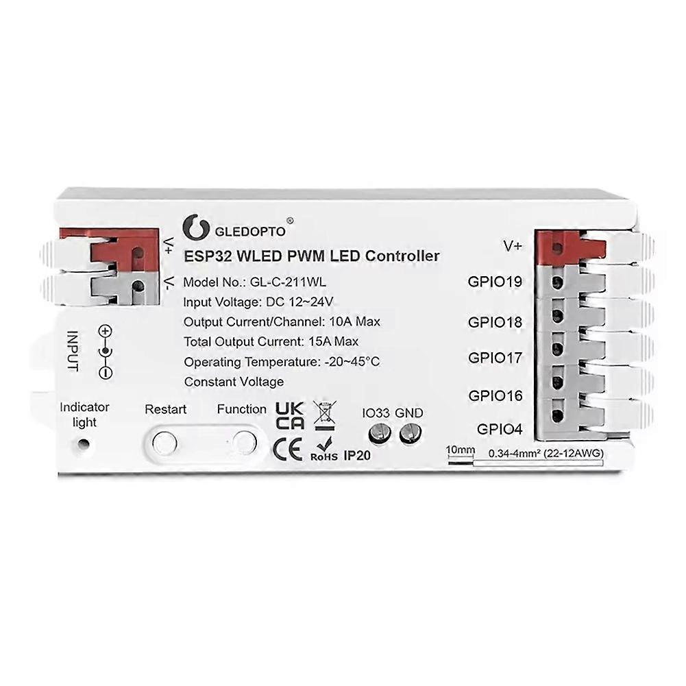 Controler LED PWM WLED ESP32 5 moduri în 1 DC 12-24V WiFi Control aplicație pentru RGBCCT RGBW RGB WWCW CCT Dimmer Strip Light