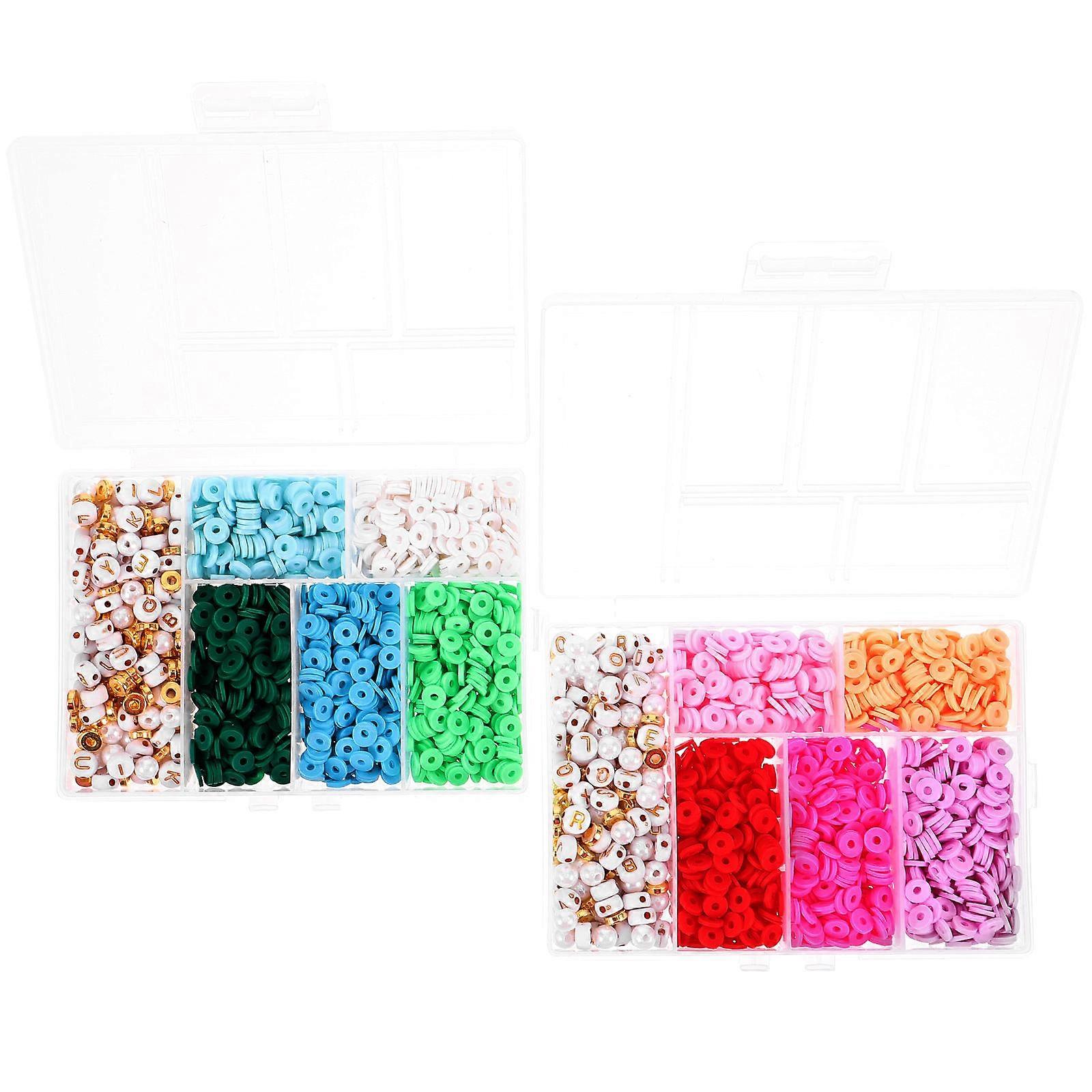 DIY Clay Beads for Bracelets Making Polymer Clay Beads 6 Boxes Set