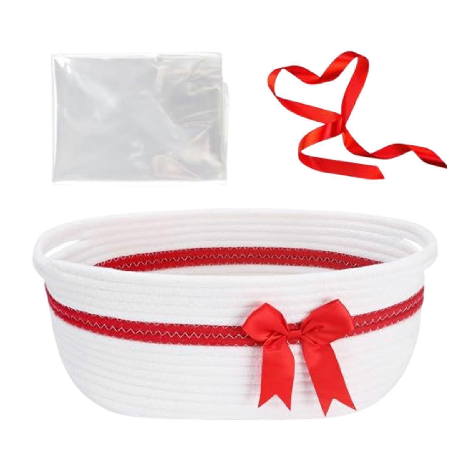 Storage Basket with Handles Christmas Woven Basket for Wardrobe Keepsake Toy