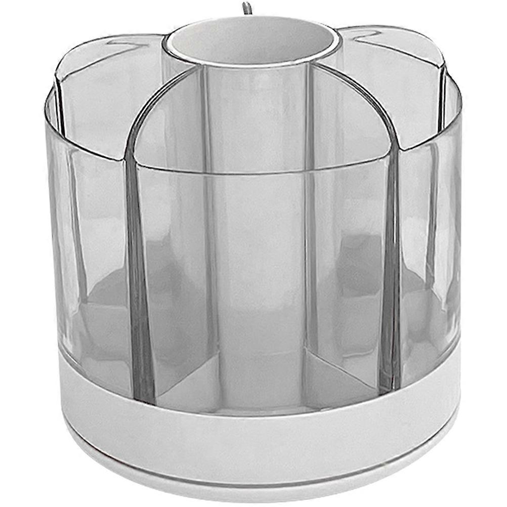 Makeup Pot 3Pcs Square Rotating Holder For Cosmetic Brushes In Office And Family Grey Functionality