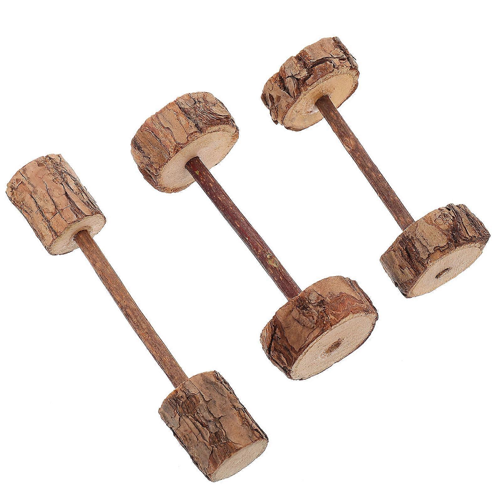 Cat Dumbbell Kitten Chewing Toy for 6Pcs Khaki Bamboo Sticks