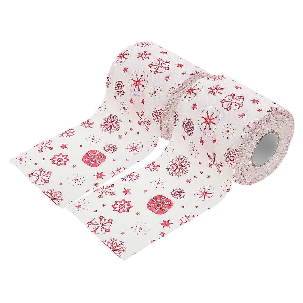 Toilet Tissue Paper Christmas Decorative Home Use Assorted Color 10.00X10.00X0.10cm Versatile 2 Rolls