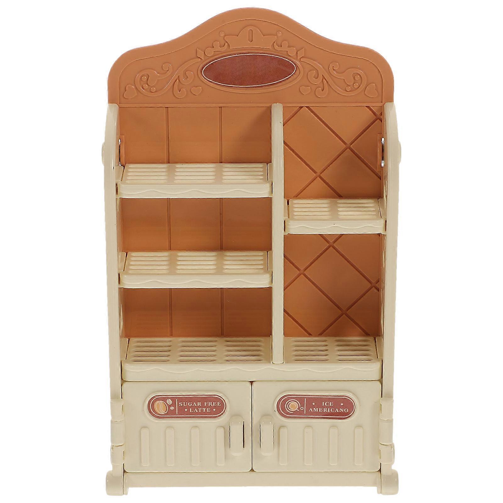 Mini House Storage Stand for Decor Use Brown Plastic Material