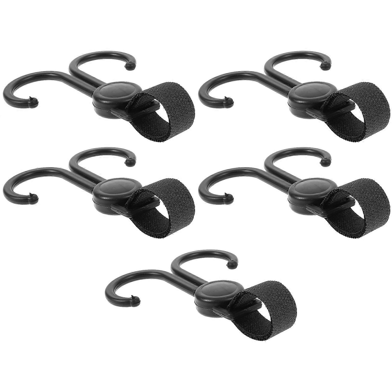 Hanging Buckles 10 Pcs Portable Stroller Hooks Black Designed For Stroller And Electric Scooter With Rectangular Shape