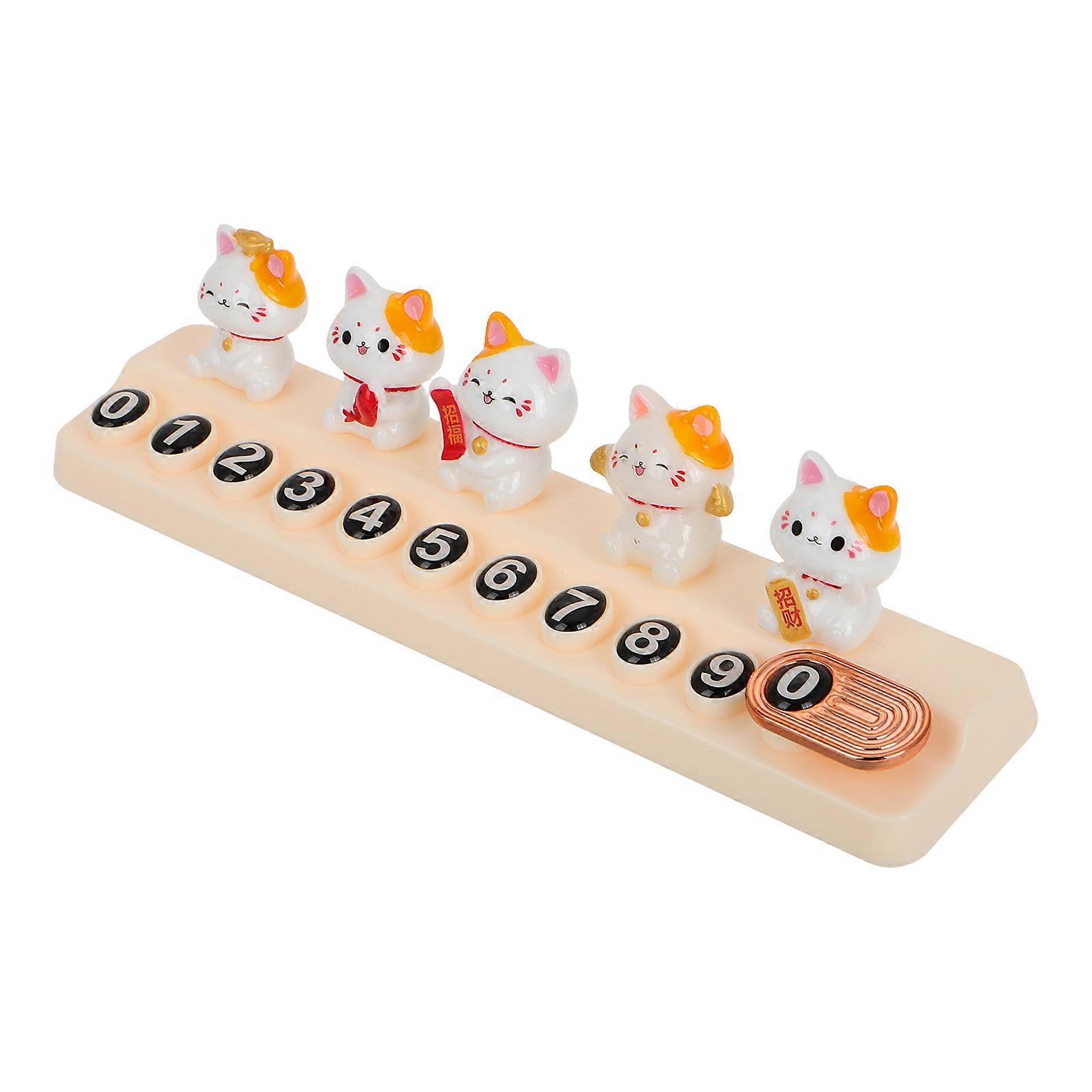 Lucky Cat Car Phones For Drivers Temporary Parking In Emergency Situations Multi ABS 5Pcs