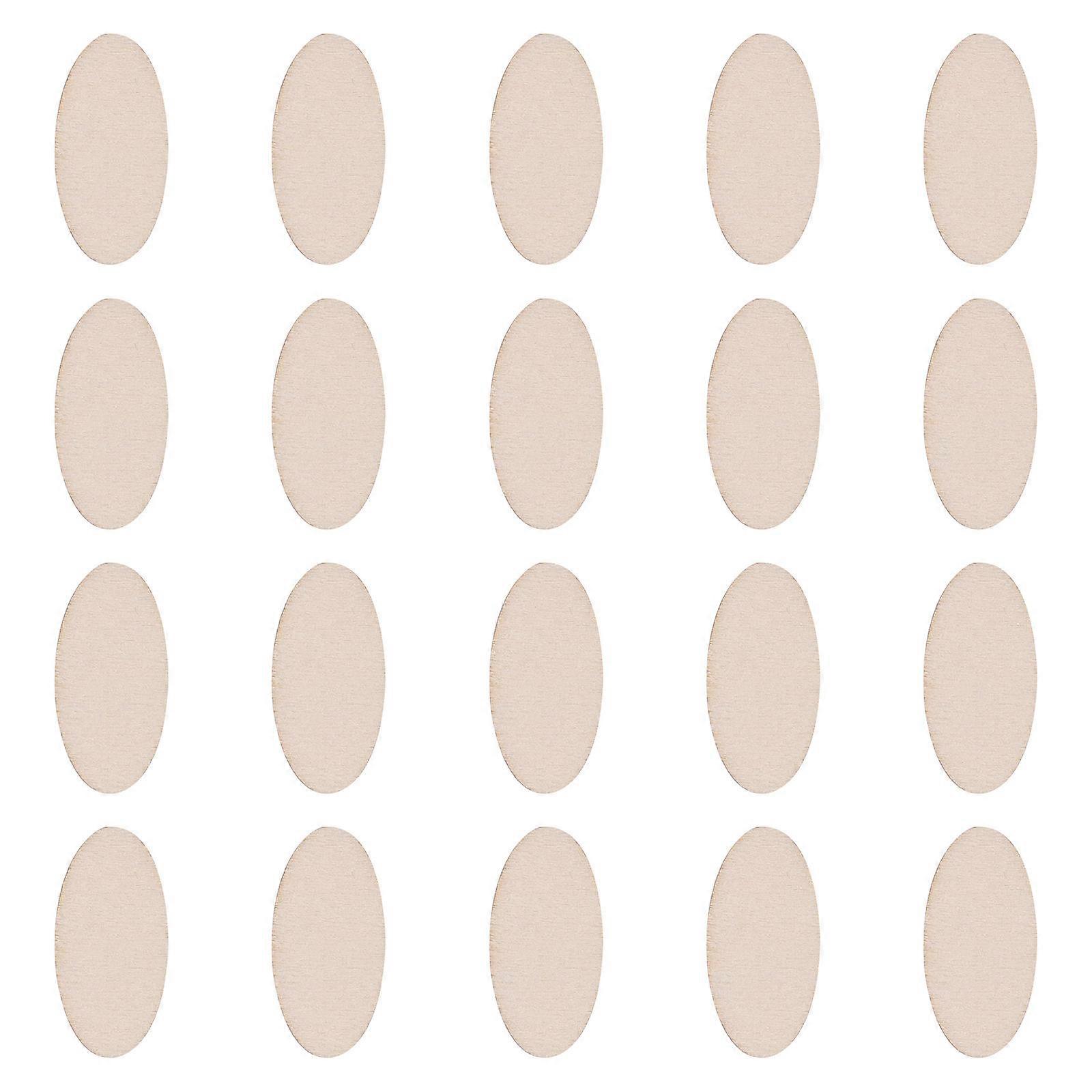 DIY Wooden Chips Oval Cutouts for Crafts 10Pcs Pack