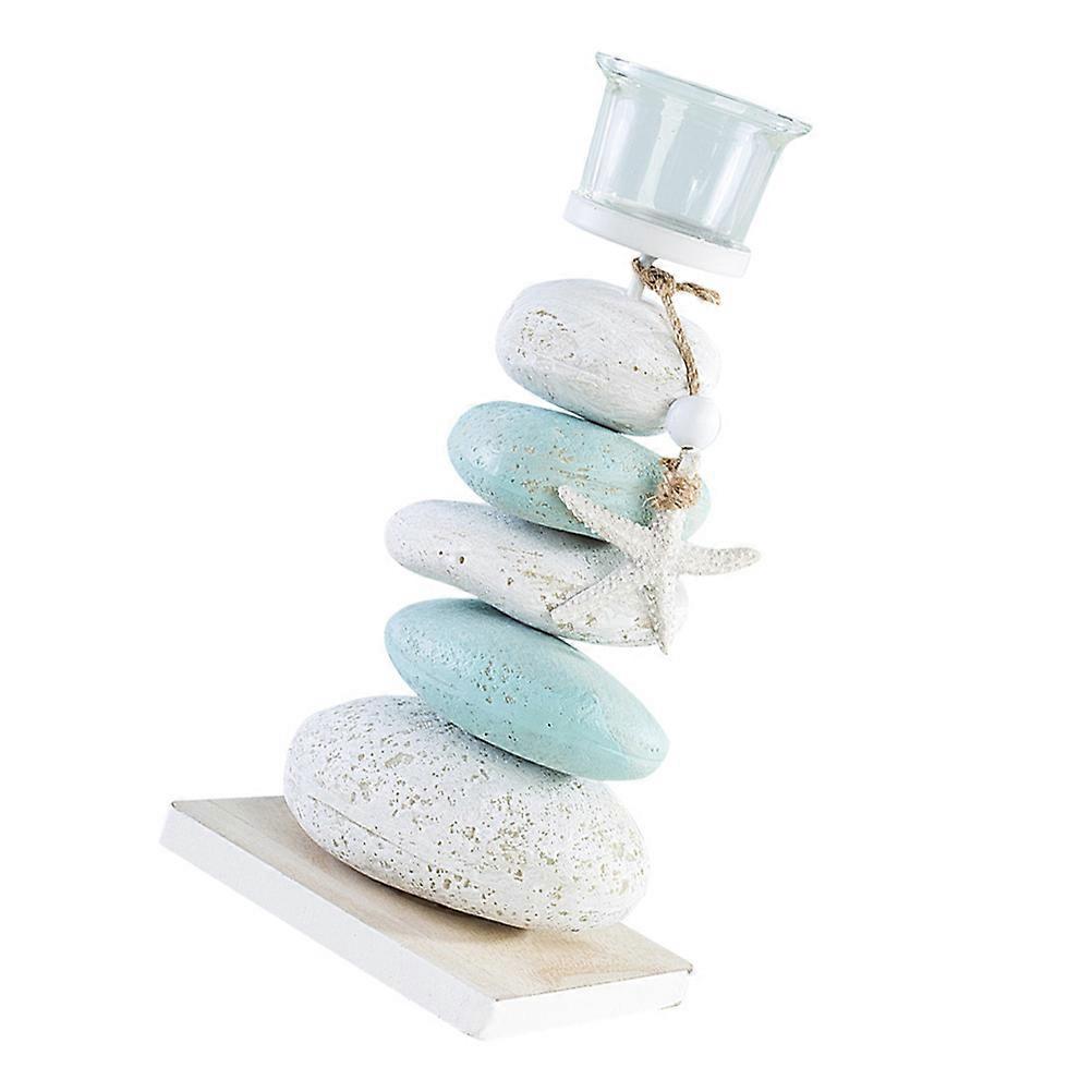 Home Decor Mediterranean Style Candlestick for Display 2Pcs Candleholder