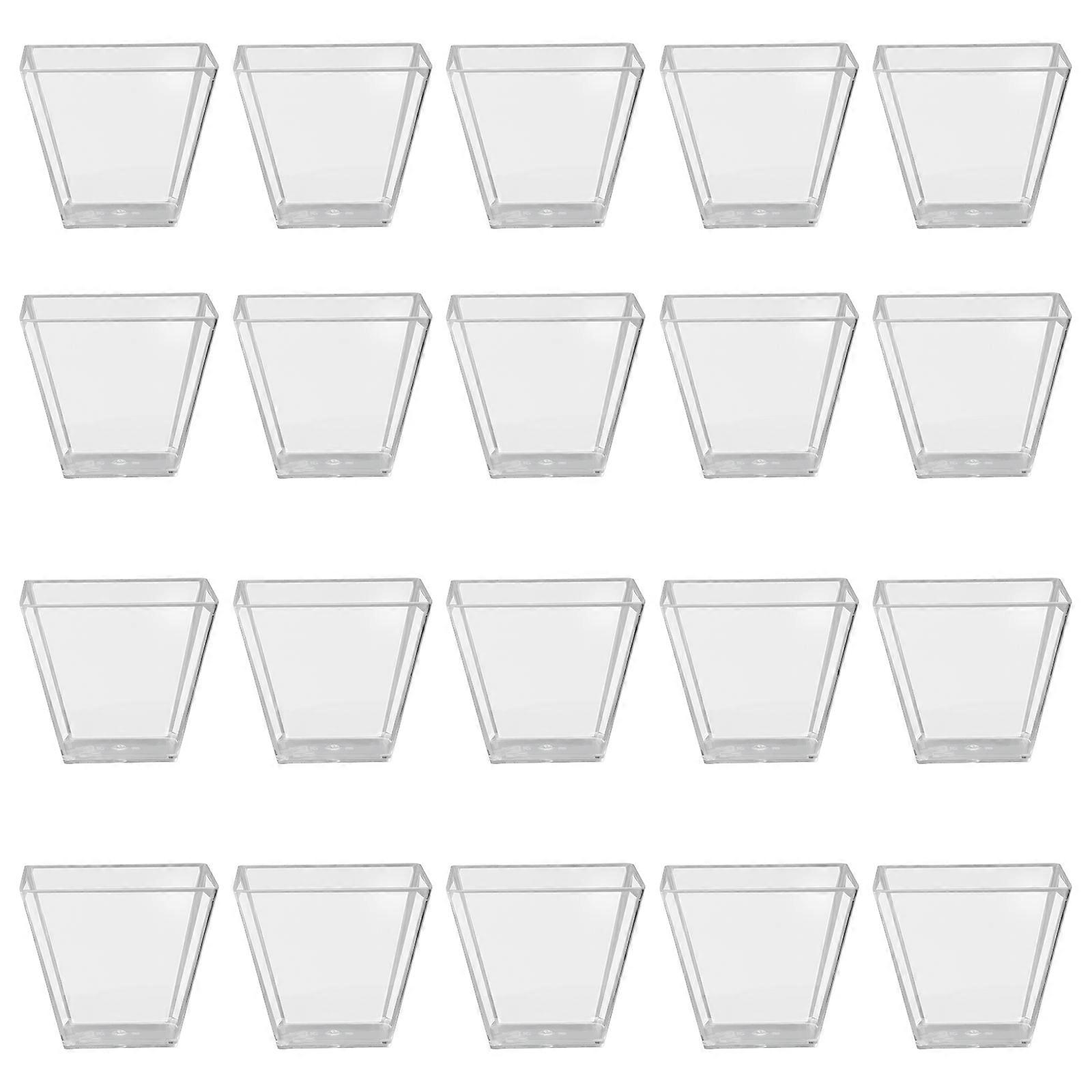 Square Dessert 100Pcs Appropriate For Hotel Beach Party White Transparent Viewing