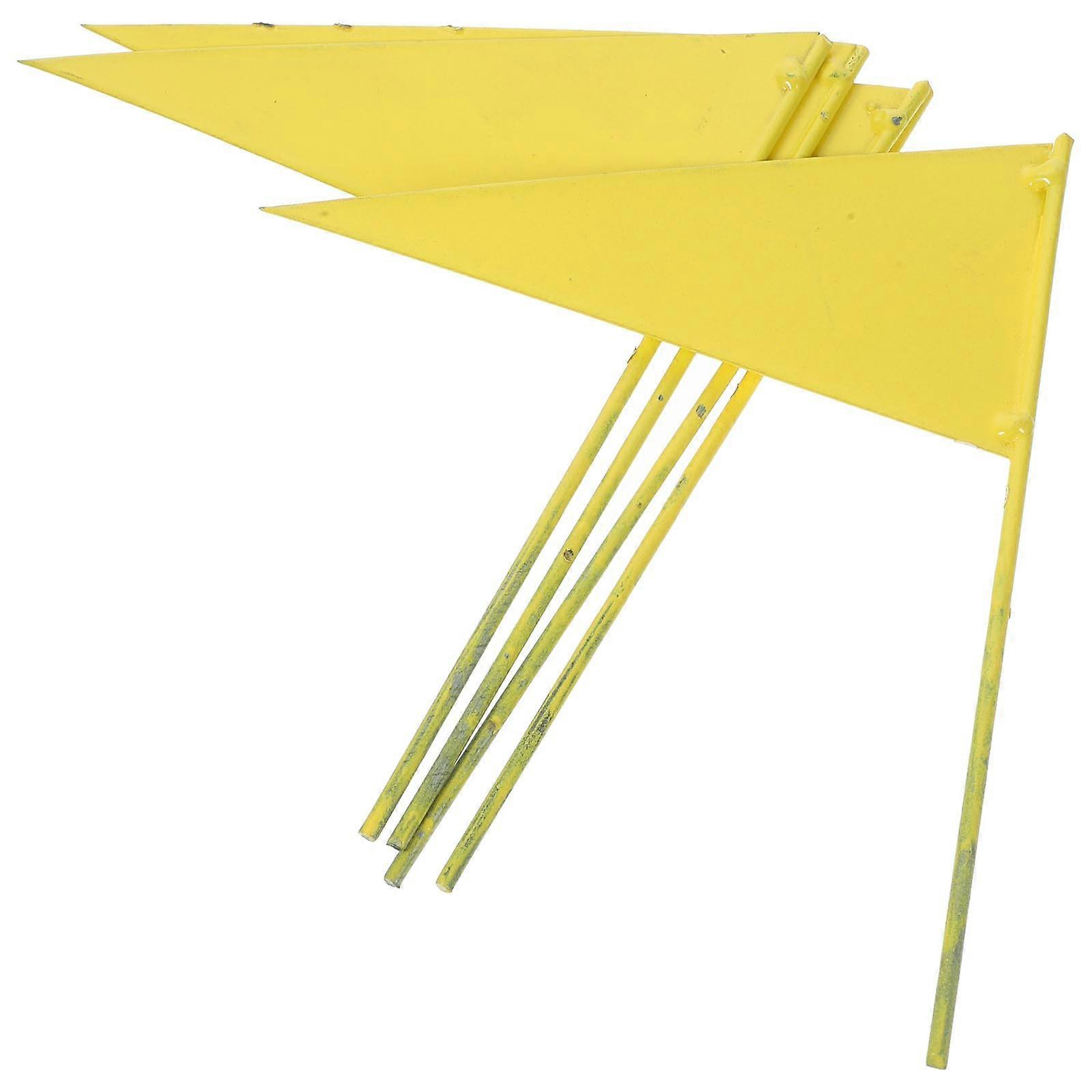20 Pcs Yellow Triangular Flags Marking Lawn Sprinklers Ideal For Gardening And Camping Equipment Identification