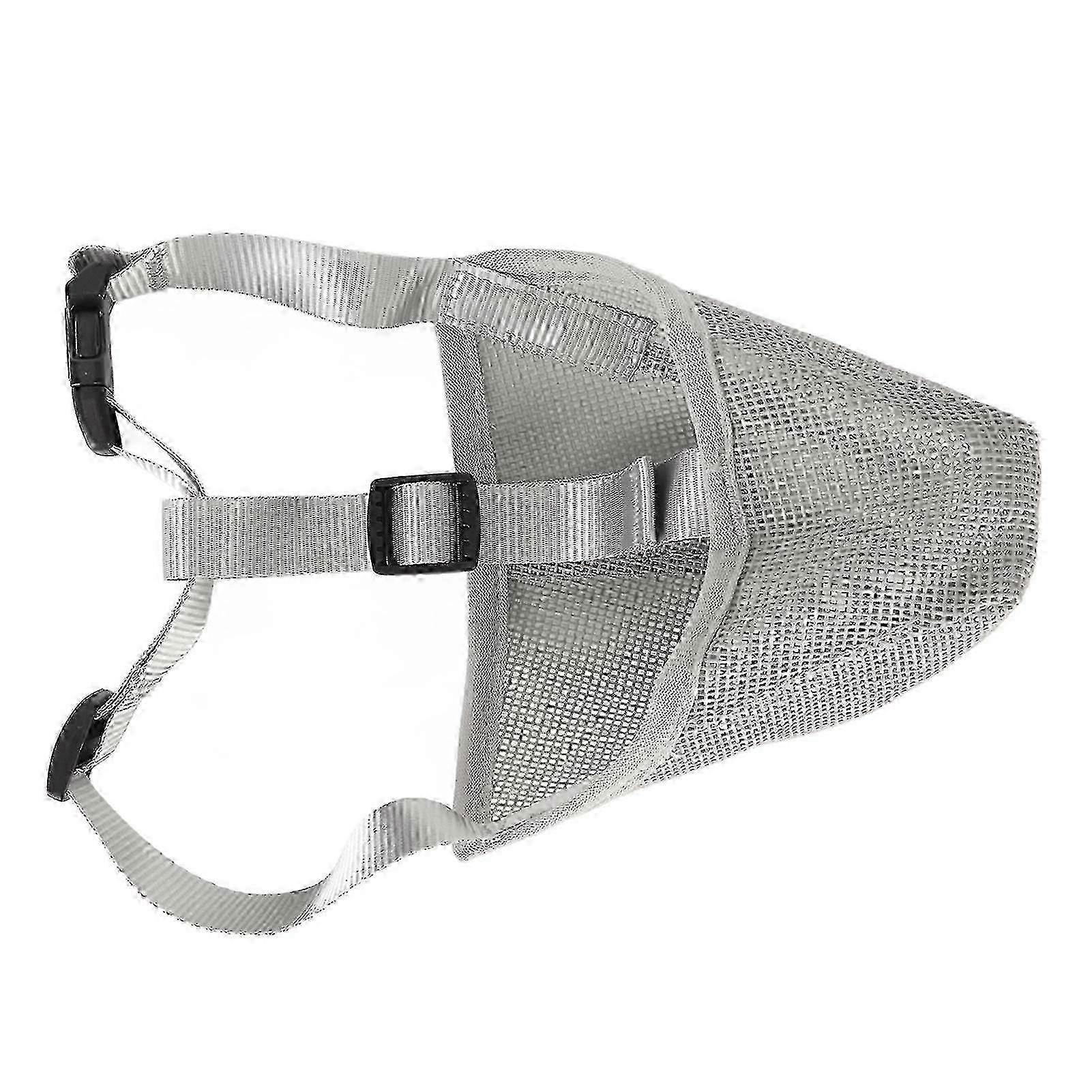 Dog Muzzle Breathable Adjustable Prevent Biting Chewing Pet Mesh Muzzle for Outdoor Training Gray L YVL