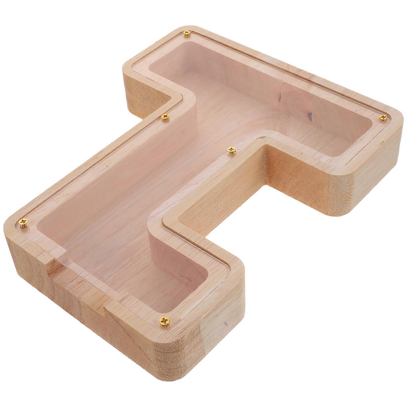 Multi-Functional Clear Piggy Bank Wooden Savings Jar Pig Figure for Home Decoration Desktop Organization Multi 1Pack