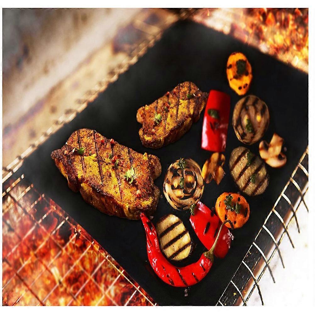 Non-Stick Bbq Pad for Cooking 5Pcs Heat-Resistant Baking Sheets Black