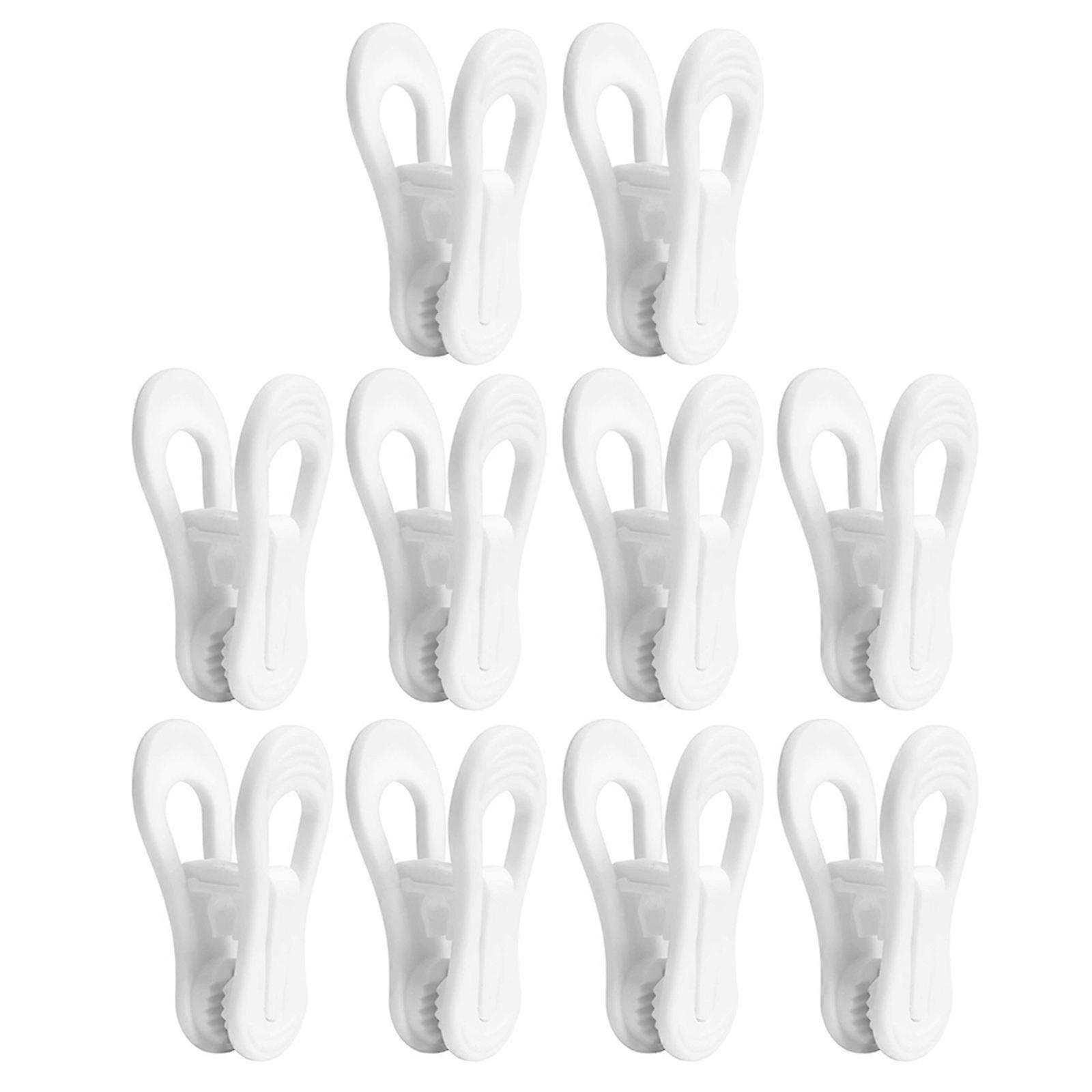 Laundry Clips White Plastic Clothespins for Clothes 40Pcs Hanger Clips