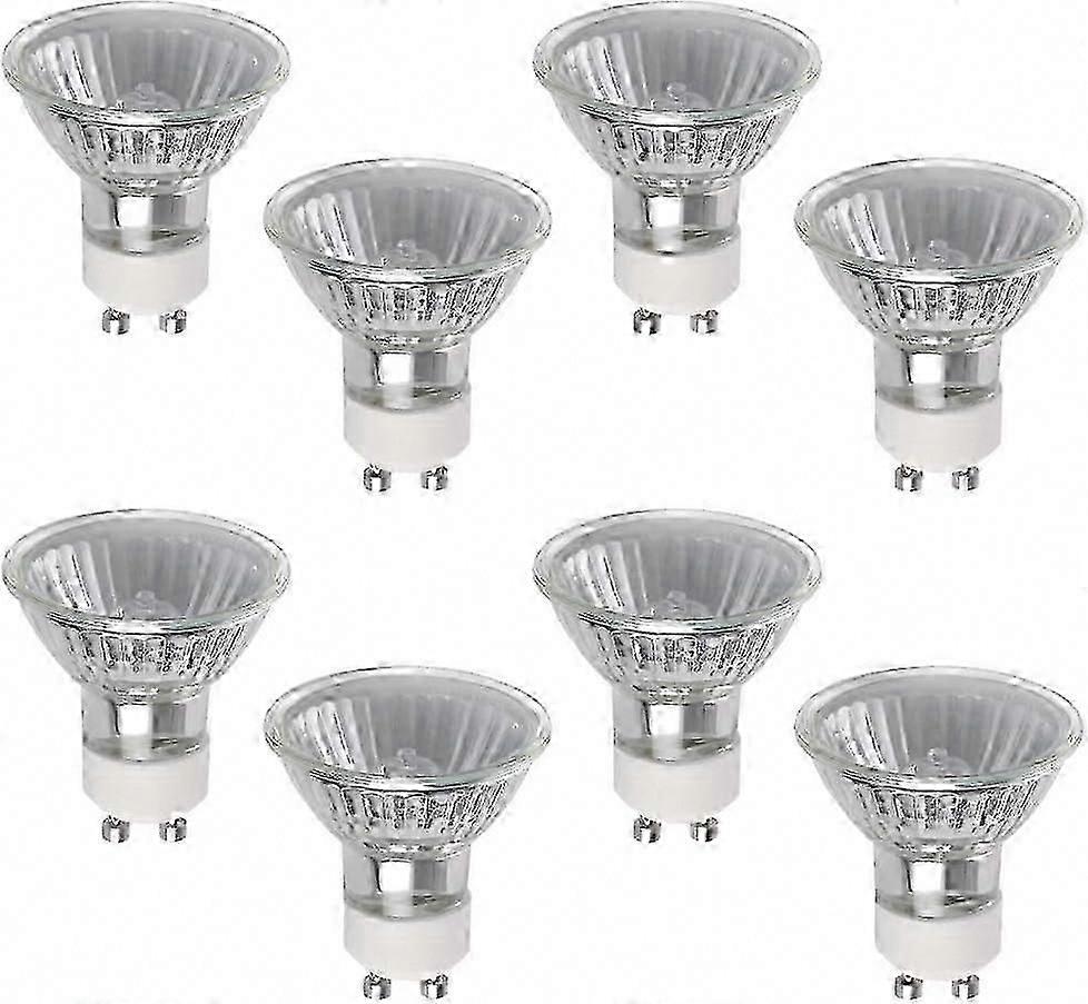 GU10 50W لمبة هالوجين 8 عبوات ، 220 فولت لمبات أبيض دافئ قابلة للتعتيم 2800 كيلو