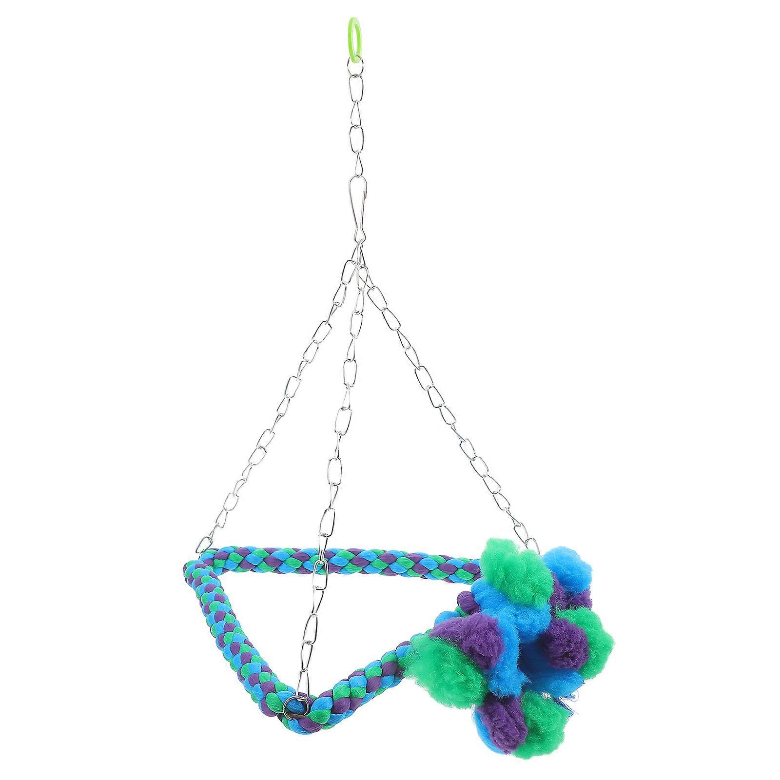 Pets Hanging Swing Bird Toy for Parrots 3Pcs Chew Rope Stand