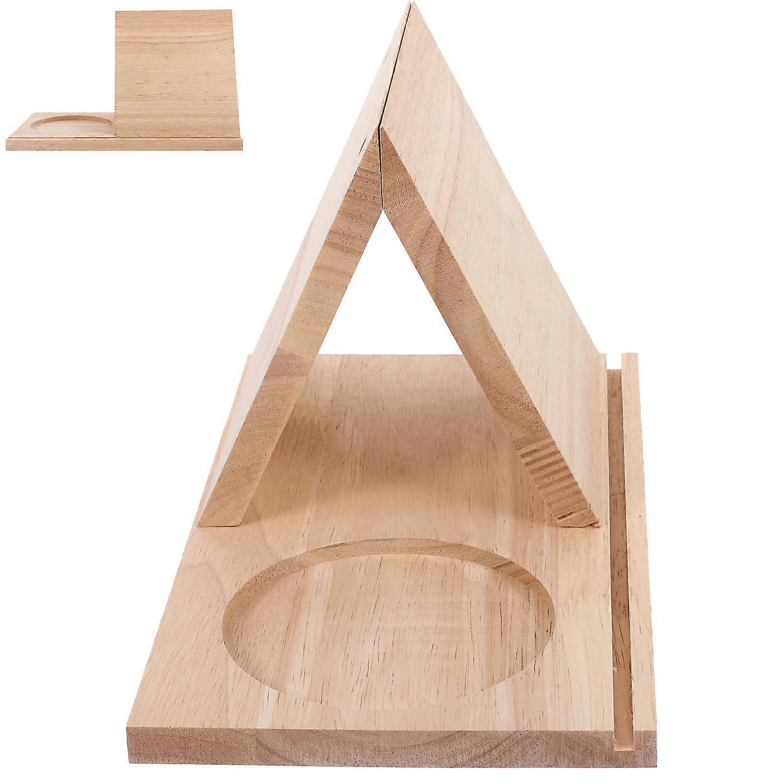 Wooden Triangular Book Stand with Built-in Cup Holder 3Pcs Pack