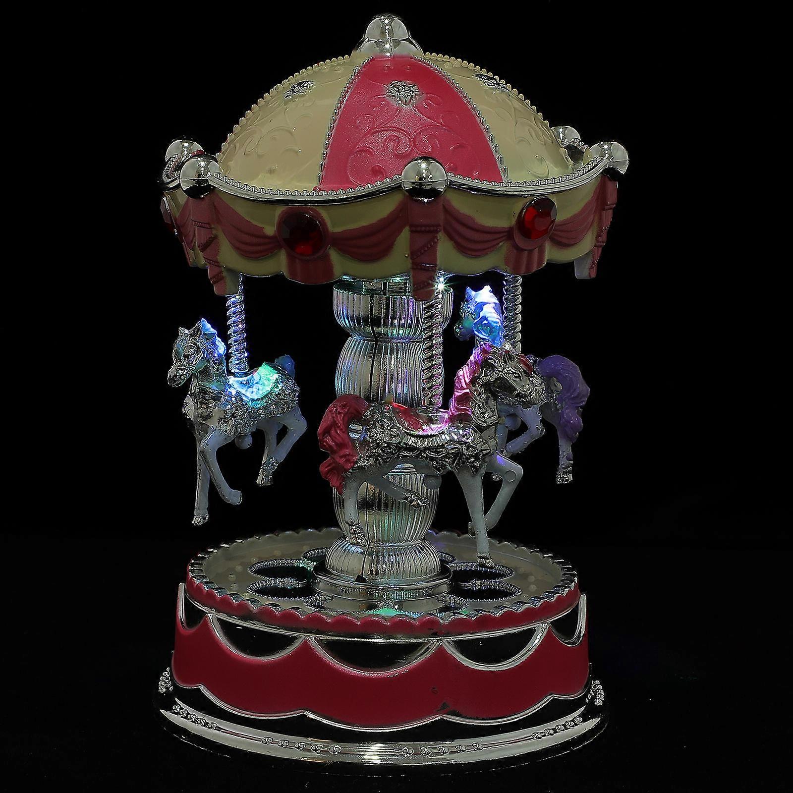 Music Box Gift 2Pcs Carousel Style Creative Decoration for Home