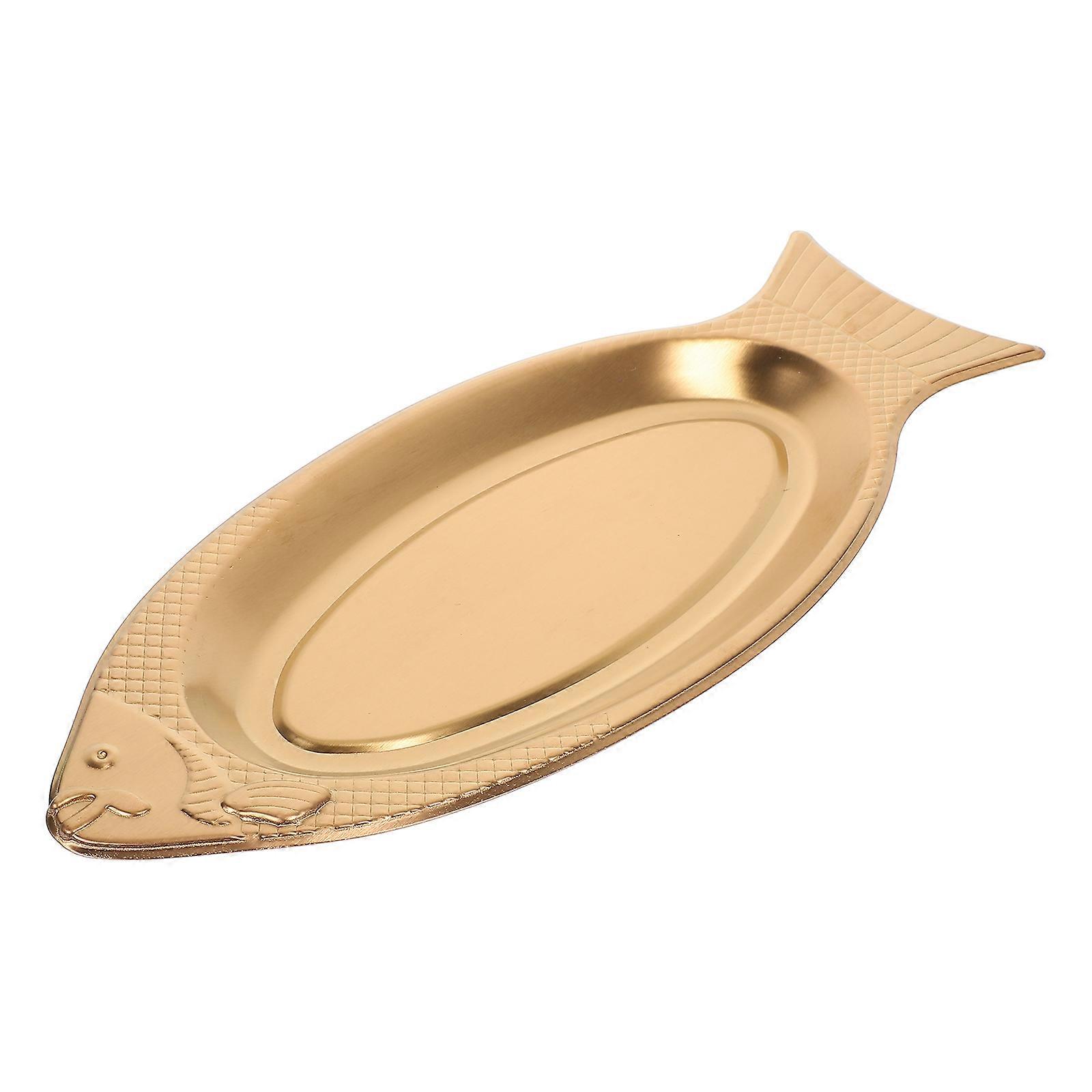 Fish Serving Dish for Kitchen Use 3Pcs Rose Gold Creative Food Storage Plate