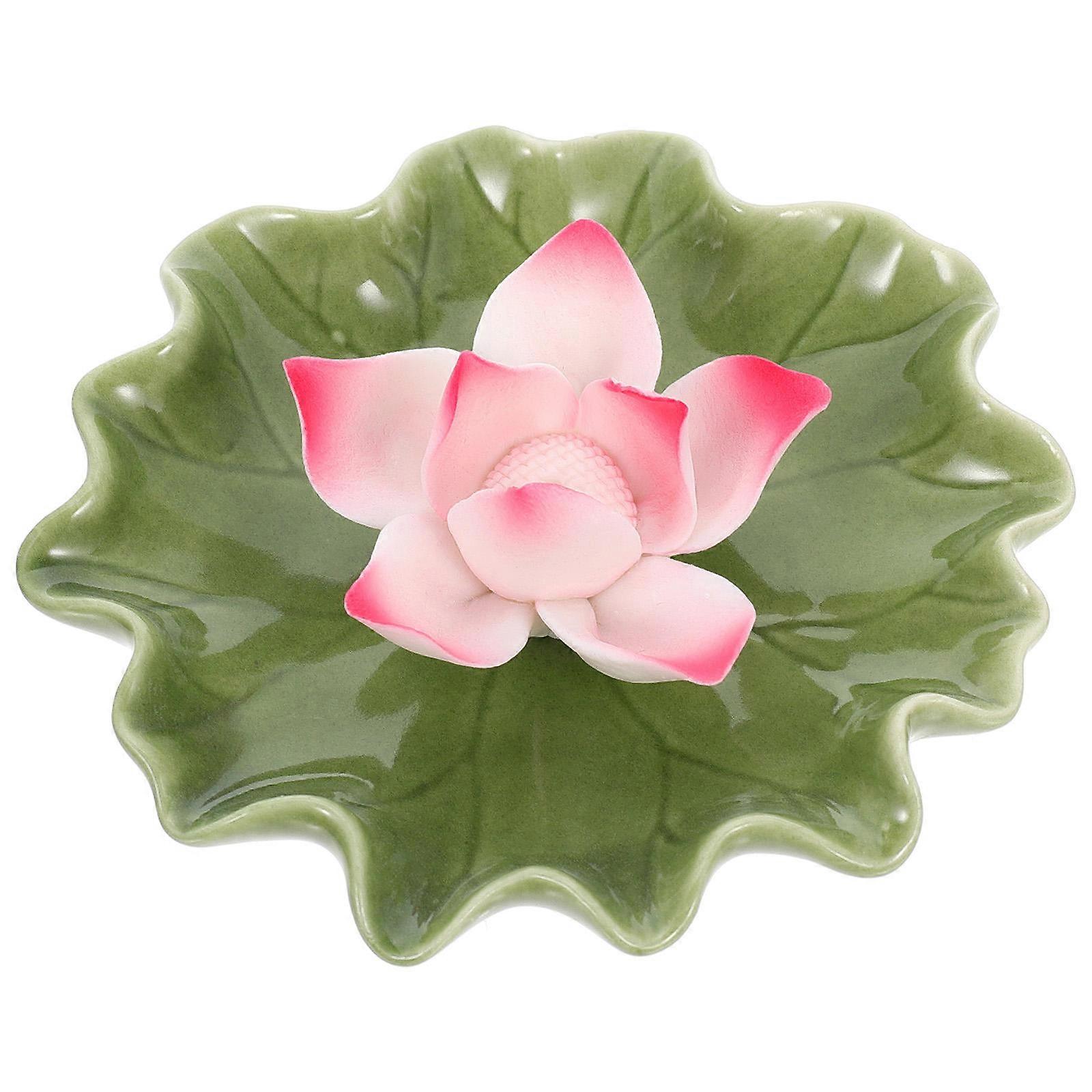 Ceramic Incense Burner Flower Shape Home Decor 1 Set