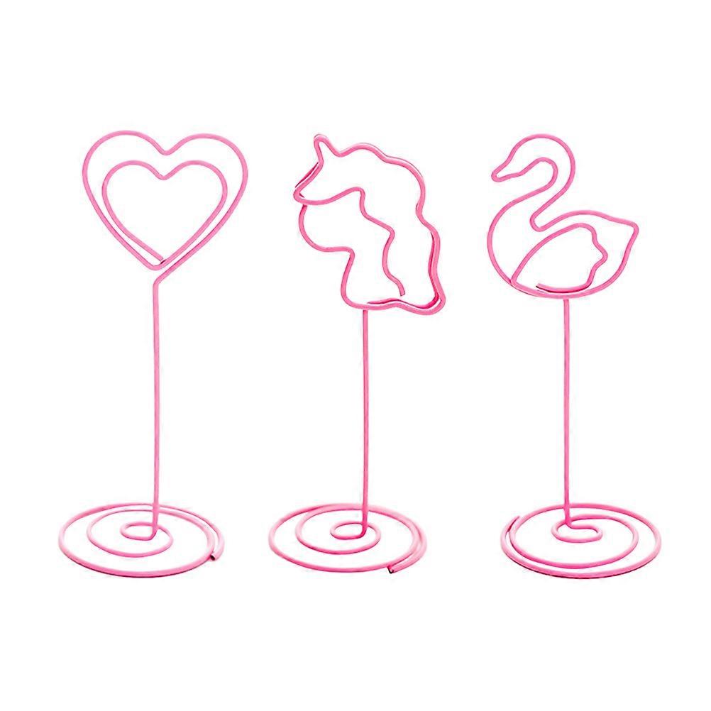 Pink Table Number Holder Stand for Party Use 18Pcs Paper Menu Clips