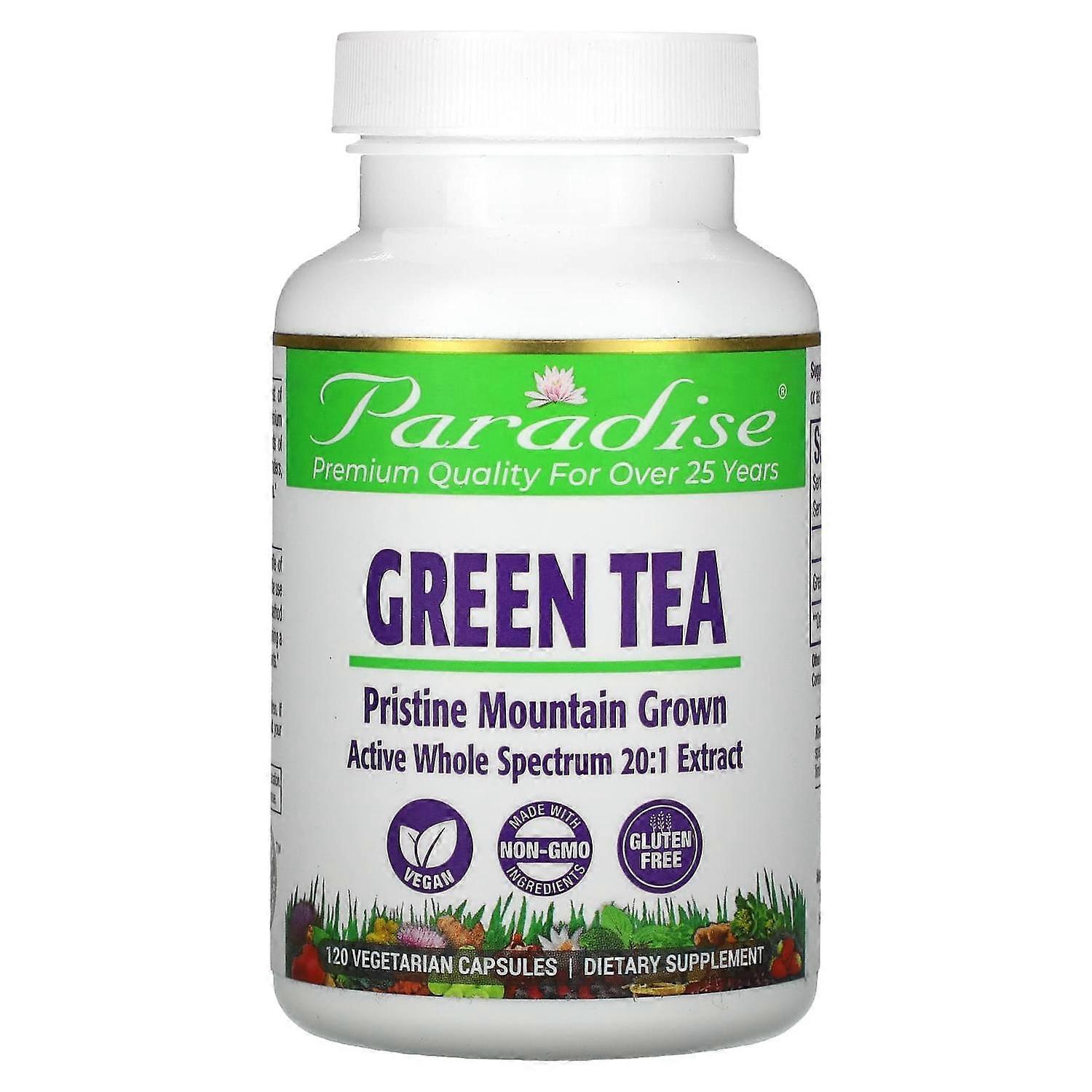 Paradise Herbs, Green Tea, 120 Vegetarian Capsules